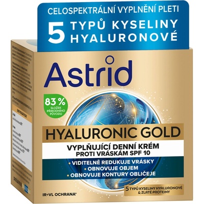Astrid Hyaluronic Gold vyplňující denní krém proti vráskám SPF 10 50 ml