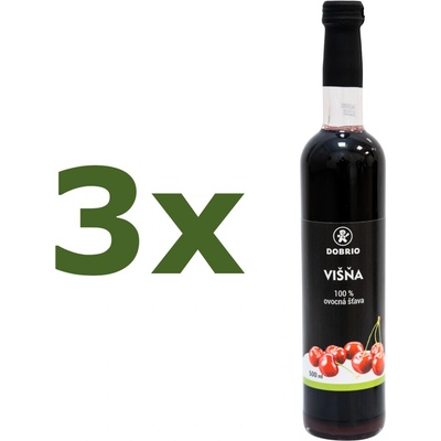 Dobrio Višňa 100% ovocná šťava BIO 3 x 500 ml