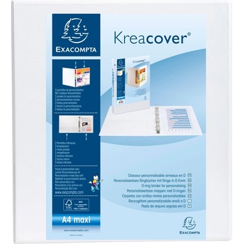 Exacompta Папка Kreacover, А4, с 4 ринга, 3 джоба, 75 mm, бя (1070140027)