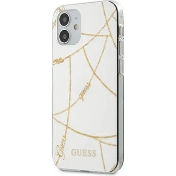 GUESS Калъф Guess TPU Gold Chain Collection за iPhone 12 Mini , Бял (GUE000874)