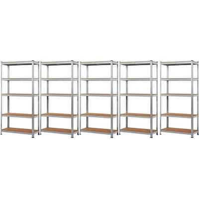 Fistar 1800x900x450 mm Kovový zinkovaný 5-policový stříbrný 5 ks