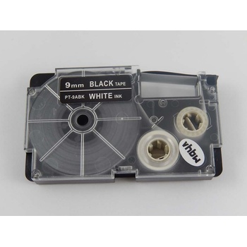 Pro Casio Съвместима лента с Casio XR-9ABK 9mm x 8m бял печат / черен фон (XR9ABK)