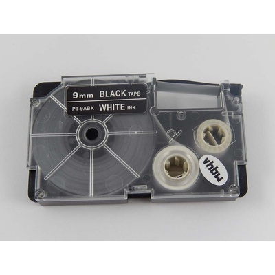 Compatible Съвместима лента с Casio XR-9ABK 9mm x 8m бял печат / черен фон (XR9ABK)