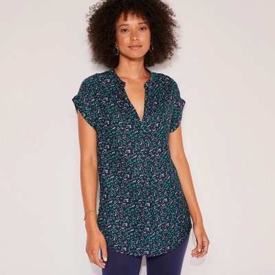 Blancheporte Tunika s ohrnutými rukávmi a potlačou nám.modrá viacfarebná