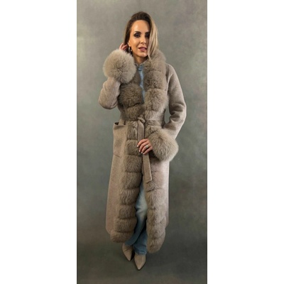 Max Original Leather Vlnený kabát s kožušinou 210021A brown