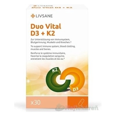 LIVSANE Duo vital D3 + K2 30 kapsúl