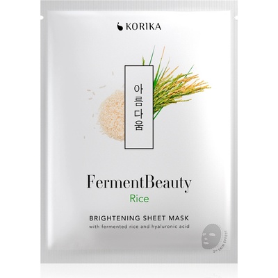 KORIKA FermentBeauty Brightening Face Sheet Mask with Fermented Rice and Hyaluronic Acid rozjasňujúca plátenná maska s fermentovanou ryžou a kyselinou hyalurónovou 20 g