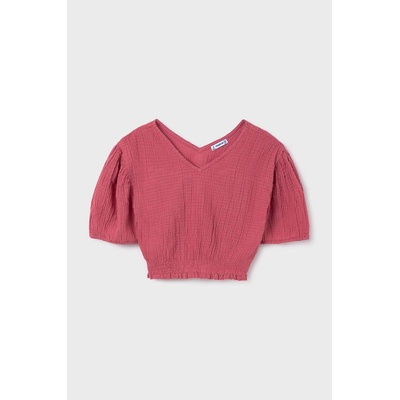Mayoral Детска памучна блуза Mayoral в розово с изчистен дизайн (6102.8B.Junior.PPYH)