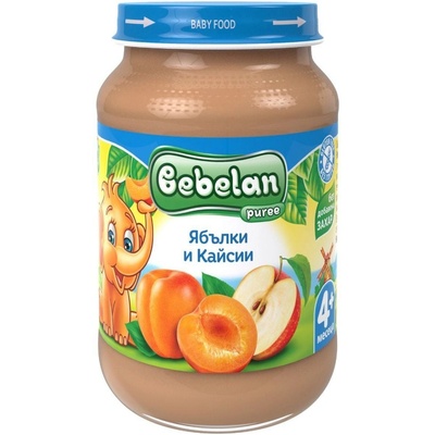 Bebelan Плодово пюре Bebelan Puree - Ябълки и кайсии, 190 g (18290)