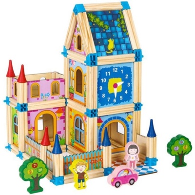 Eco Toys Dřevěné konstrukční kostky dům 6v1