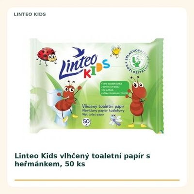 Linteo Kids vlhčený s harmančekom 50 ks x 20 ks