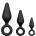 EasyToys Black Buttplugs with Pull Ring Set