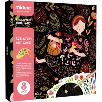 Mideer Vyškrabávacie obrázky stieracie kartičky dievčatá a zvieratká