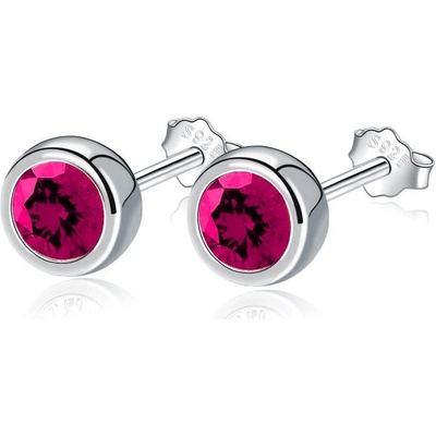 Nubis stříbrné náušnice s purpurovými zirkony NB-3670-R