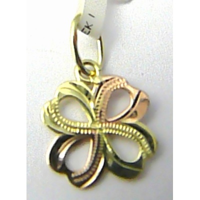 Klenoty Budín Zlatý čtyřlístek z dvojího zlata a s gravírováním 3220149