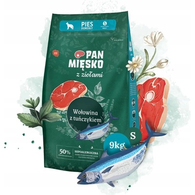 Pan Mięsko s bylinkami Chipsy s hovězím masem a tuňákem S 9 kg