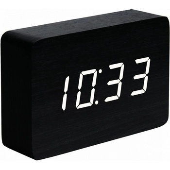 Gingko Design GINGKO Часовник с термометър BRICK - черно дърво с бели цифри (Gingko-GK15W10)