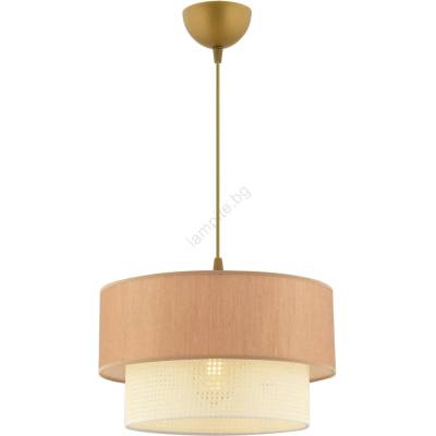 ASIR GROUP Пендел на кабел ECHO 1xE27/60W/230V кафяв/кремав (AS2585)