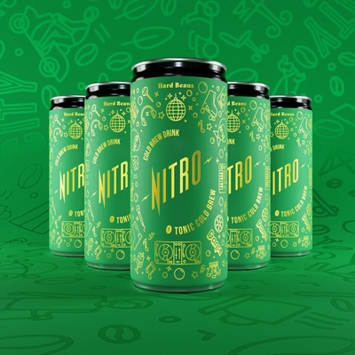 Hard Beans Nitro Tonic Cold Brew Osvěžující káva s tonikem 5 x 200 ml