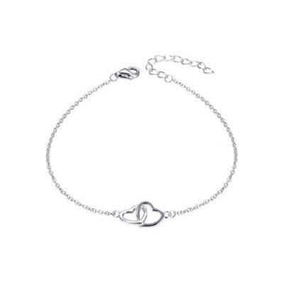 Nubis stříbrný náramek se srdíčky NB-1087