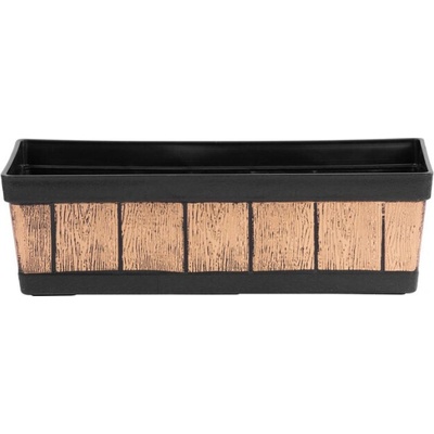 Kvetináč Strend Pro, Woodeff, 15x47x17 cm, zlatý, truhlík, efekt dreva
