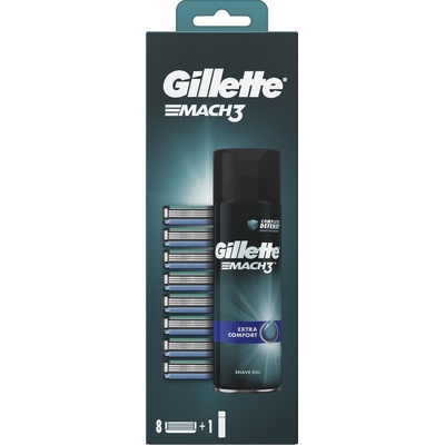 Gillette Mach3 8 ks + gel 200 ml