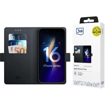 3mk Protection 3mk Wallet Case за iPhone 16 Plus - черен (5903108576260)