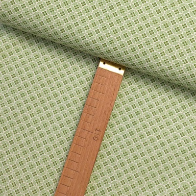 Bavlněné plátno - Květy, kolečka zelená, bílá - šíře 150cm