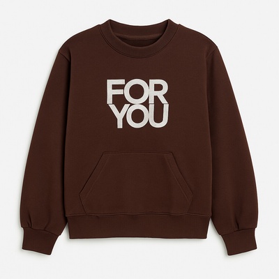 Fashionkids dievčenská mikina For You čokoládovohnedá
