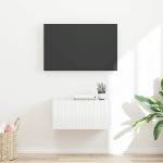 vidaXL TV стенен шкаф 60 x 31 x 29, 5 см Гланц бяло Инженерна дървесина (892197)