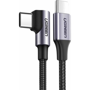 UGREEN Angled USB-C to USB-C Data Cable - USB-C към USB-C кабел за устройства с USB-C порт (200 см) (черен) (50125 (US255))