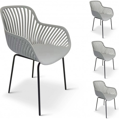 Nábytek Texim Křeslo zahradní GABY, šedé 4ks