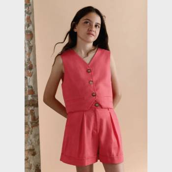 Mayoral Панталон къс имитация лен цвят Корал за момиче Mayoral