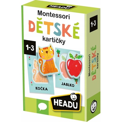 HEADU Asmodee Czech Republic Montessori dětské flash karty 12 dílků