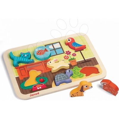 Janod Vkladacie puzzle Domáce zvieratká 7 dílků