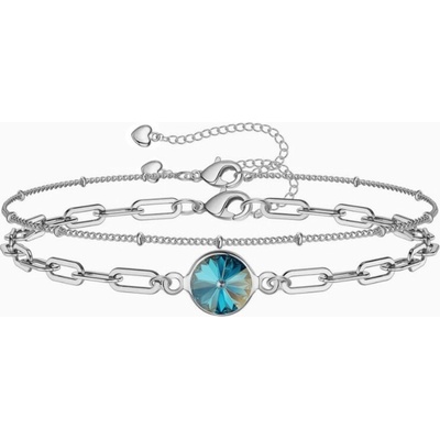 Swarovski e. set dvoch náramkov na nohu/ruku Laguna Light, Blue DeLite sel123