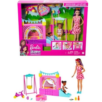 Barbie pestúnka so skákacím hradom