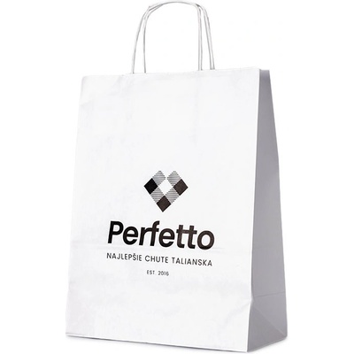 Veľká biela papierová taška Perfetto