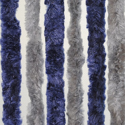 Dekoratívny záves proti hmyzu na dvere karavanu Brunner, 56x175 cm farba modrá/strieborná