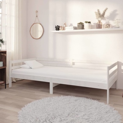 Petrashop 3083555 Denní postel s matrací bílá masivní borové dřevo Bílá