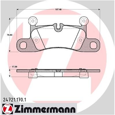 ZIMMERMANN Sada brzdových platničiek kotúčovej brzdy 247211701