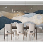 Catalog 2026 Фототапет с абстрактни вълни и сребристи елементи