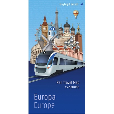 Európa, mapa železničnej dopravy 1:4 500 000 Freytag& Berndt