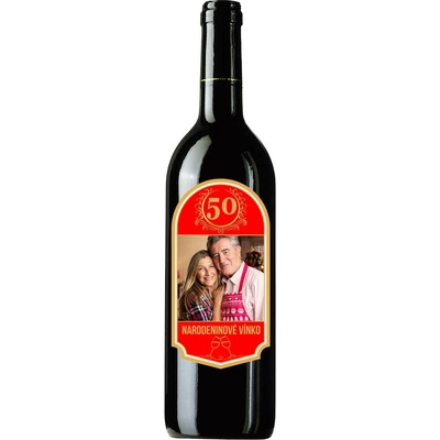 FOTOpošta Víno s fotkou narodeniny 50 0,75l štandard FOTOposta Víno výber: červené polosladké