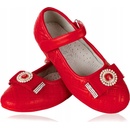 Apawwan baleríny s mašličkou elegantné zirkóny kožená vložka červené