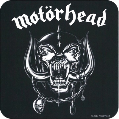 CurePink Tácek pod sklenici Motörhead: Logo 10x10 cm 700-1540