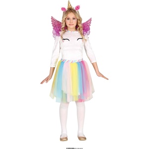 Fiestas Guirca Костюм за момичета - Еднорог с цвят на дъгата Размер - деца: XL: 143-151 см