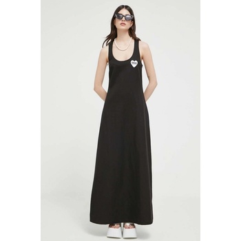 Love Moschino šaty ze směsi lnu maxi W.V.J80.80.T.465A černá