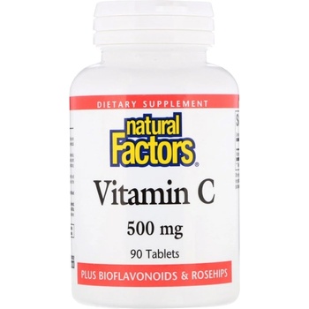 Image 1 of Natural Factors Vitamin C 500 mg + Rose Hips [90 Таблетки]