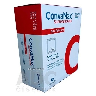 ConvaMax Krytie na rany superabsorpčné neadhezívne, 10 x 10 cm, 10 ks